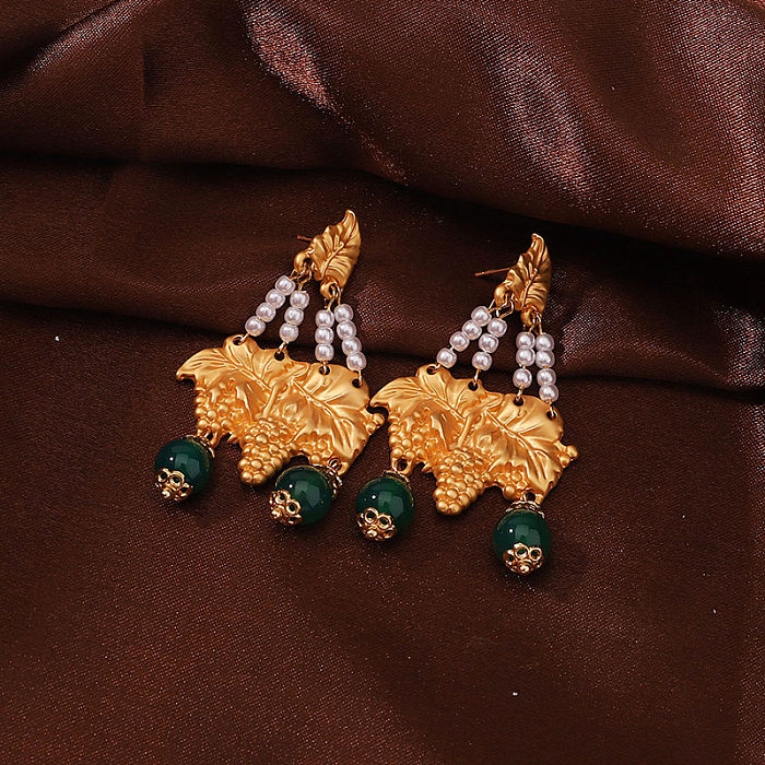 1 Pair Modern Style Grape Copper Drop Earrings