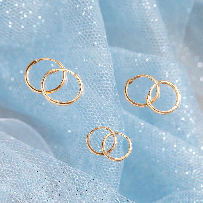 Simple Smooth Circle Gold Plated Copper Ear Buckle Wholesale jewelry