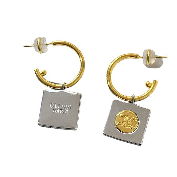 Fashion Square Copper Drop Earrings Plating Copper Earrings