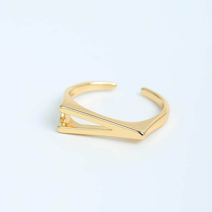Simple Style Letter Copper Plating Gold Plated Rings