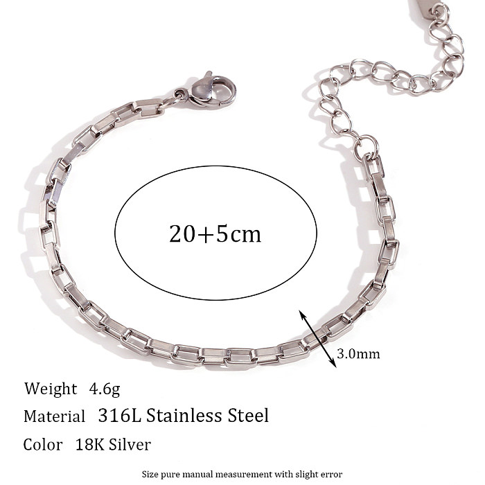 Simple Style Classic Style Solid Color Stainless Steel Plating 18K Gold Plated Bracelets Necklace