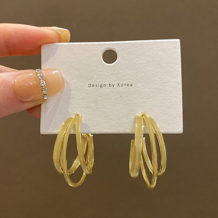 Fashion Geometric Copper Plating Earrings 1 Pair