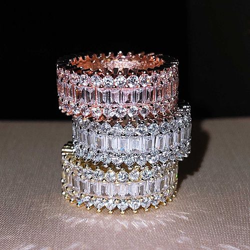 Bague Sources transfrontalières de Zircon incrusté, bijoux créatifs à la mode pour le commerce extérieur