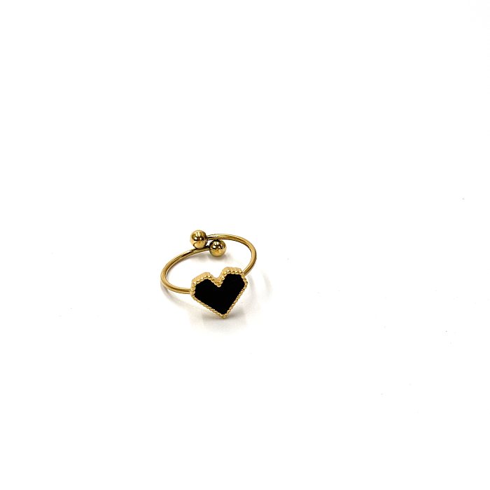Cute Romantic Heart Shape Stainless Steel Open Rings