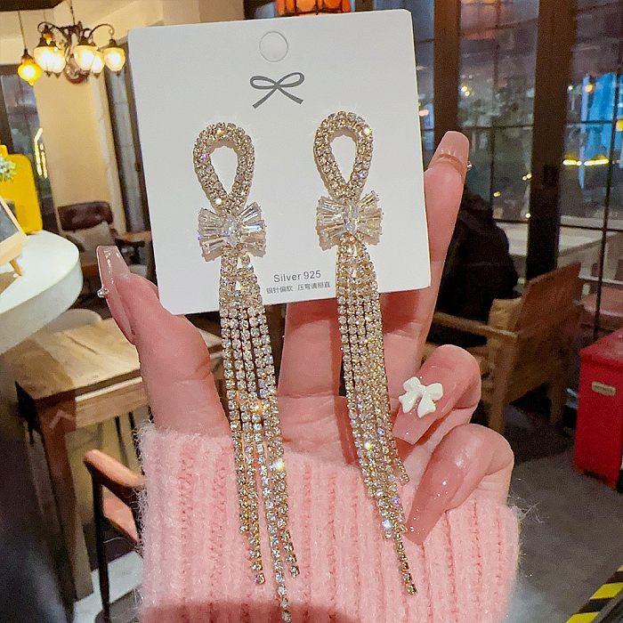 1 Pair Glam Geometric Plating Inlay Copper Artificial Pearls Rhinestones Earrings