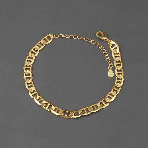 Bracelets en métal plaqué cuivre de couleur unie pour trajet de style simple