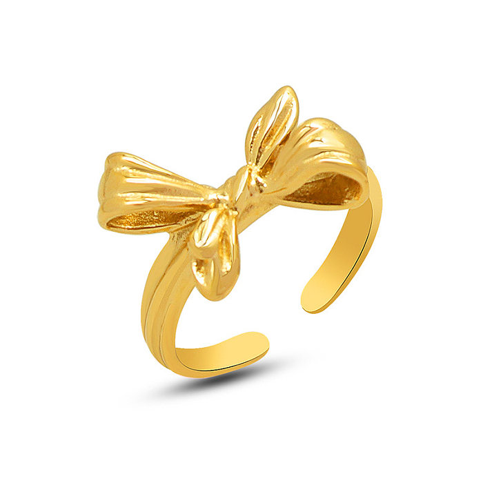 New Three-dimensional Bow Geometric Open Ring Creative All-match Metal Ring