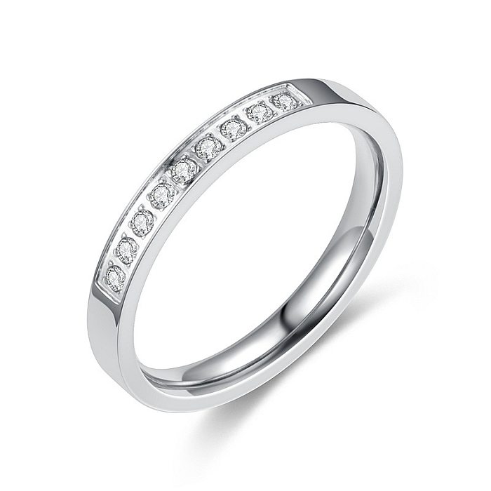 الكورية أزياء بسيطة الماس الفولاذ المقاوم للصدأ خاتم المجوهرات بالجملة