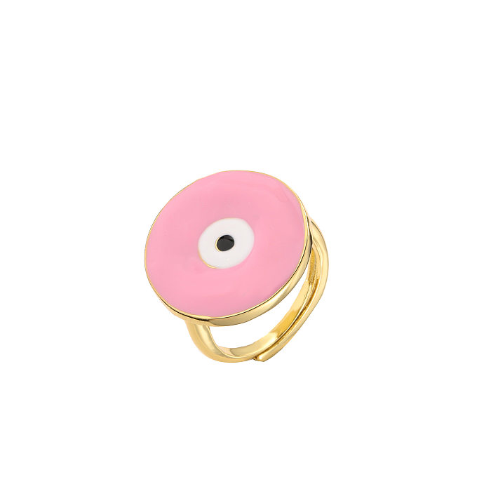 Anéis de cobre folheados a anel de cobre de olho geométrico da moda