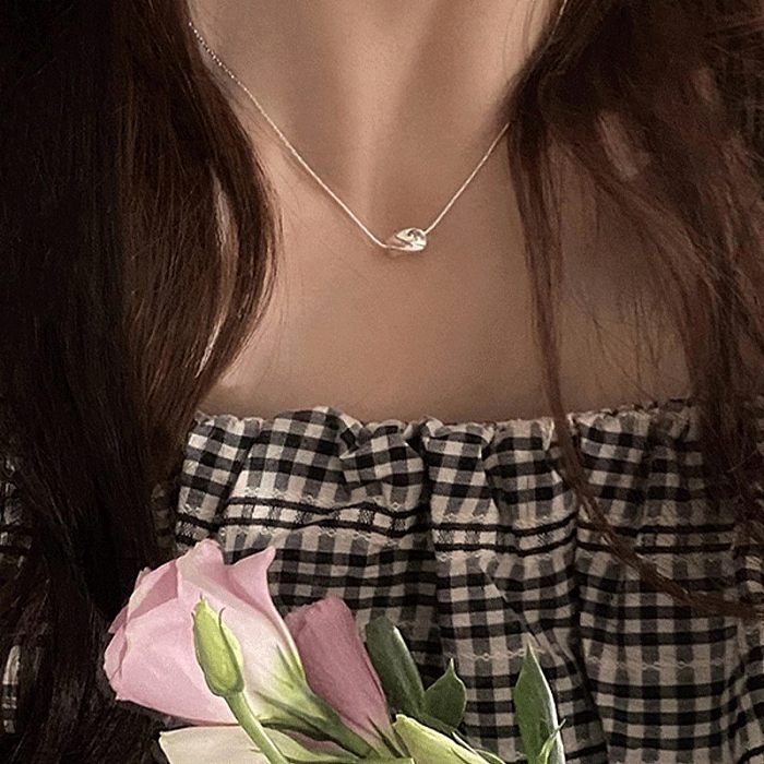 Simple Style Heart Shape Solid Color Copper Pendant Necklace