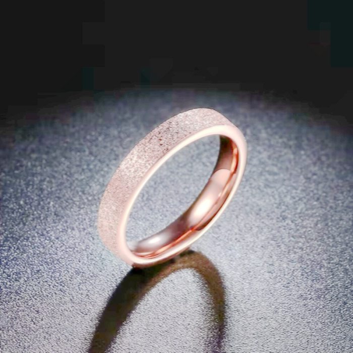 Simple Style Round Titanium Steel Plating Rings