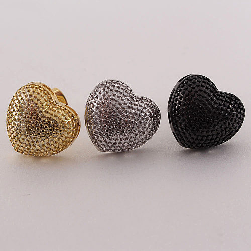 1 Pair Basic Simple Style Commute Heart Shape Plating Copper White Gold Plated Gold Plated Ear Studs