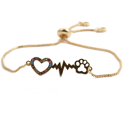 Nouveau bracelet d'amour créatif en cuivre et Zircon micro-incrusté