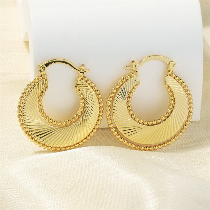 1 Pair Simple Style Classic Style Geometric Plating Copper 18K Gold Plated Earrings