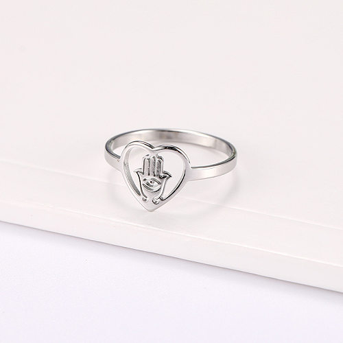 IG Style Simple Style Palm Heart Shape Eye Stainless Steel Rings In Bulk