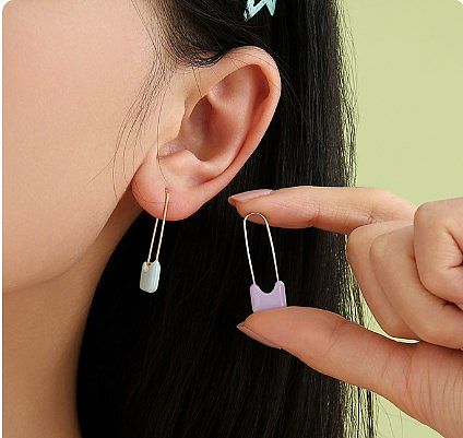 1 Pair IG Style Casual Pin Enamel Copper Earrings