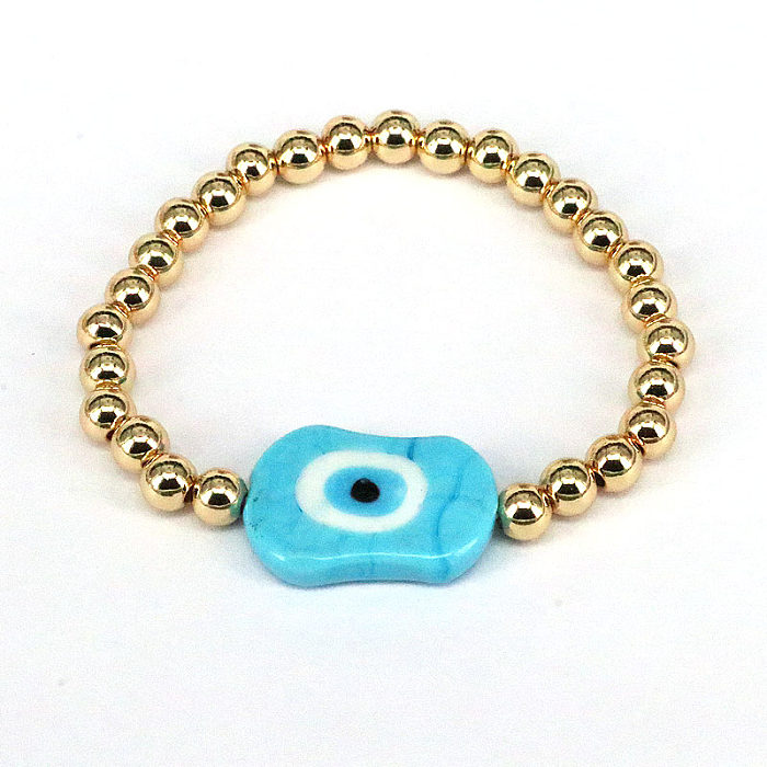 Fashion Eye Glass Copper Beaded Gold Plated Bracelets 1 Piece