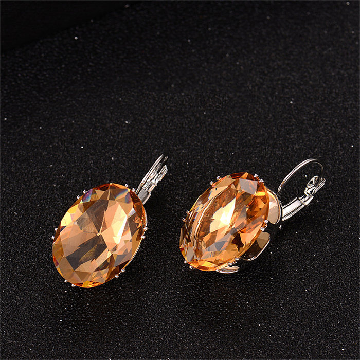 1 Pair Casual Water Droplets Inlay Copper Zircon Earrings