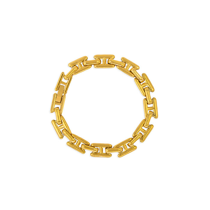 Collier de bracelets de placage en acier titane de couleur unie de style simple de style IG