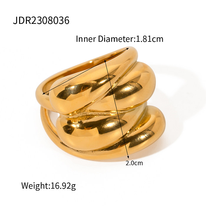 Wholesale IG Style Solid Color Stainless Steel Plating 18K Gold Plated Rings