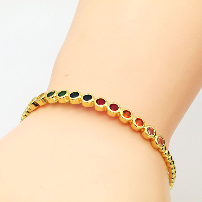 Colored Zircon Nail Exaggerated Animal Snake Head Open-End Bangle Bracelet