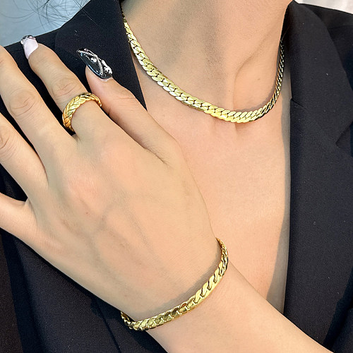 Collar de pendientes de anillos de acero de titanio de Color sólido de Streetwear