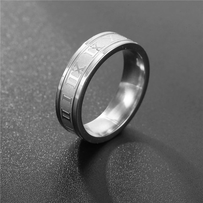 Fashion Simple Multi-color Stainless Steel Roman Numeral Ring