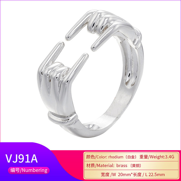 Wholesale Jewelry Finger Hug Shape Copper Ring jewelry