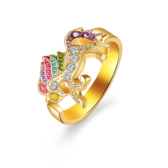 Simple New Colorful Pony Opening Adjustable Ring