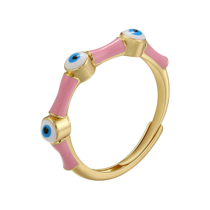1 Piece Fashion Eye Copper Plating Open Ring