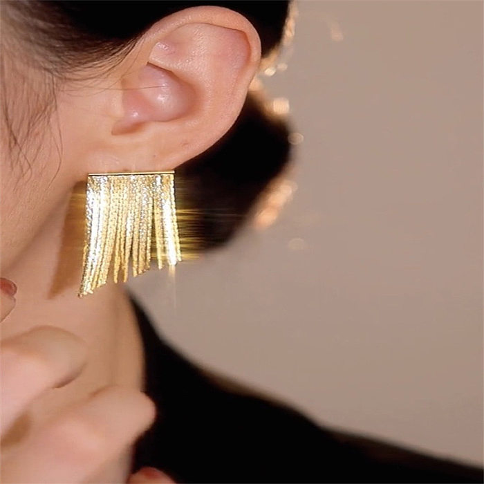 Fashion Geometric Brass Plating Drop Earrings 1 Pair