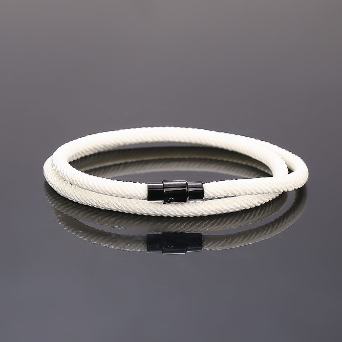 Bracelet de placage fait main en cuivre de corde de couleur unie de style simple