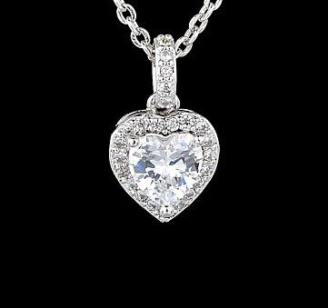 IG Style Sweet Heart Shape Copper Plating Inlay Zircon Pendant Necklace Necklace Pendant