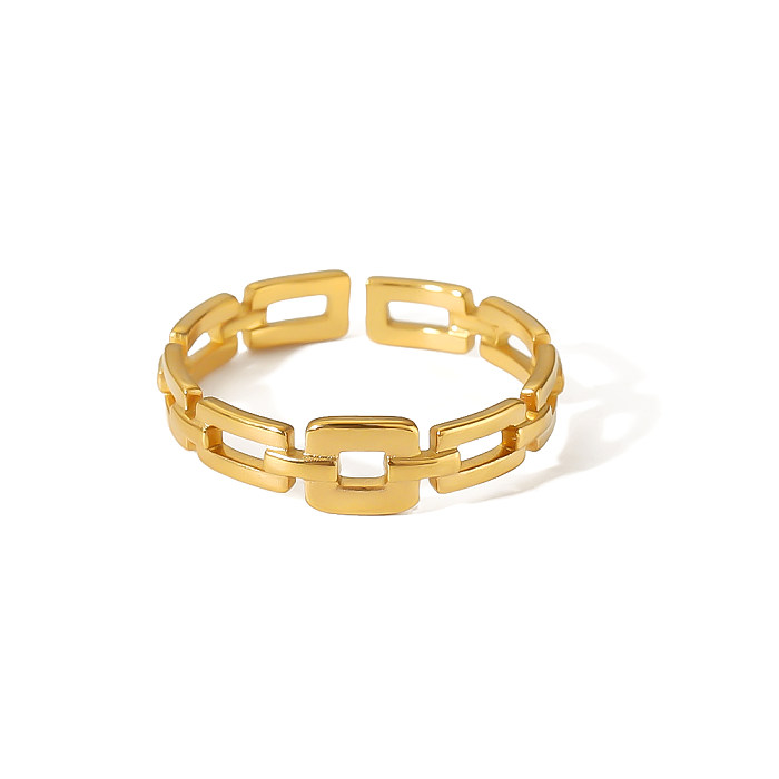 Retro Circle Heart Shape Snake Stainless Steel Plating 18K Gold Plated Open Rings