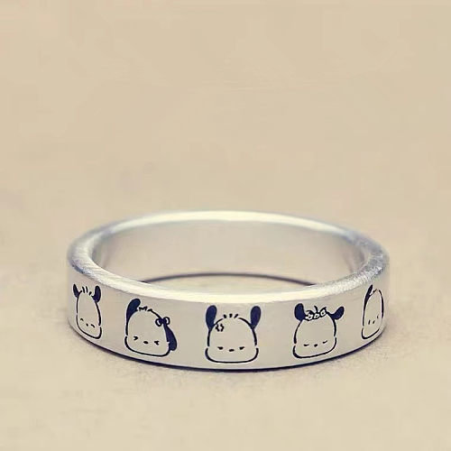Cute Cartoon White Copper Plating Open Rings