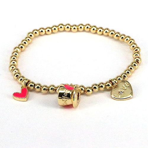 Fashion Letter Heart Shape Copper Bracelets Enamel Copper Bracelets 1 Piece