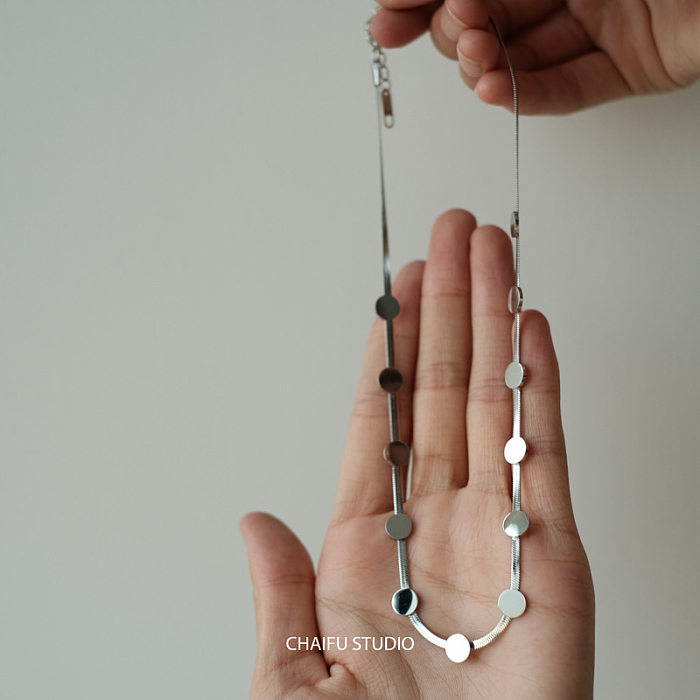 1 Piece Fashion Geometric Titanium Steel Plating Necklace