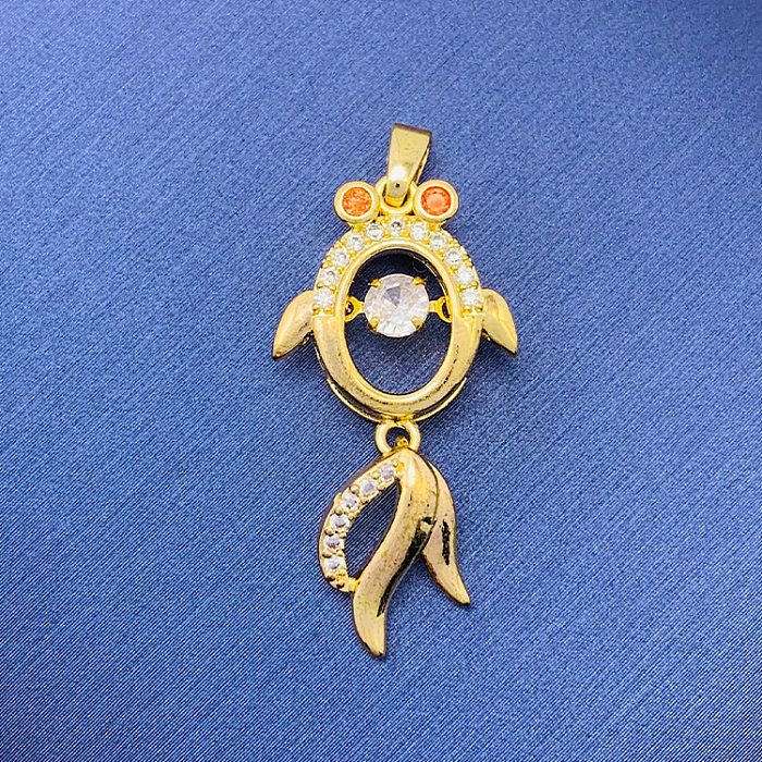 Simple Style Swan Heart Shape Butterfly Copper Irregular Rhinestones Opal Pendant Necklace
