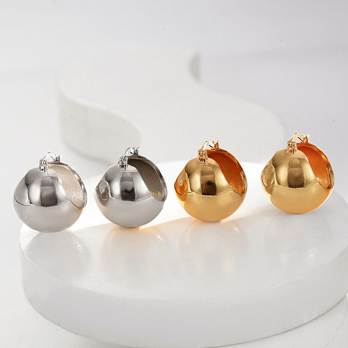 Modische runde Ohrringe mit Kupferbeschichtung, 1 Paar