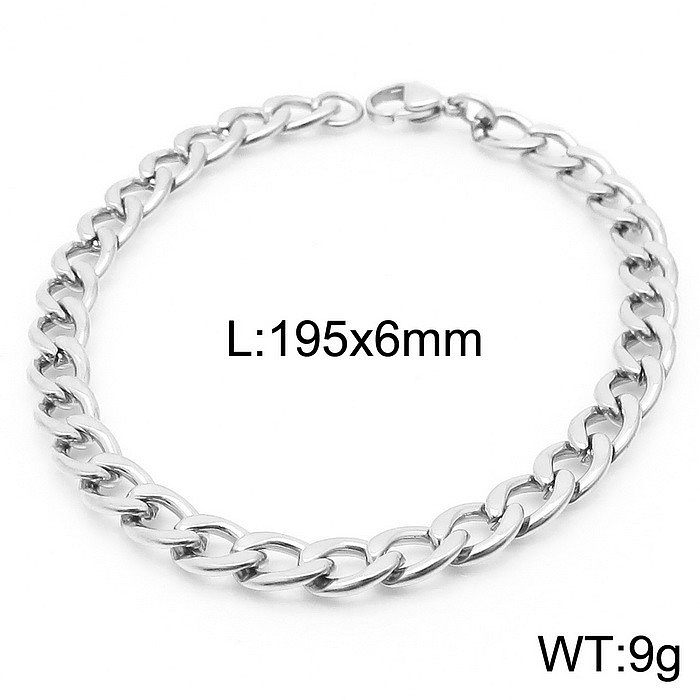 Casual Solid Color Titanium Steel Buckle Bracelets Necklace