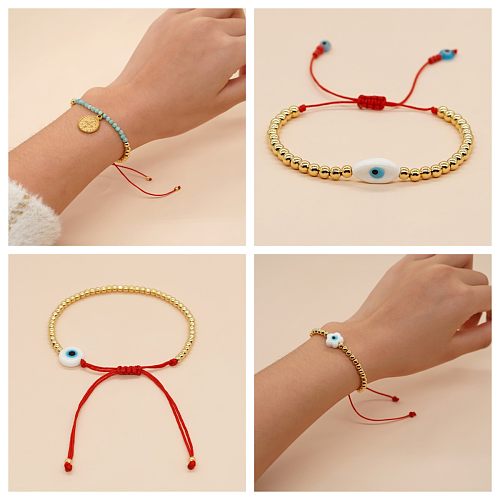 Bracelets en perles de cuivre pour les yeux de style ethnique