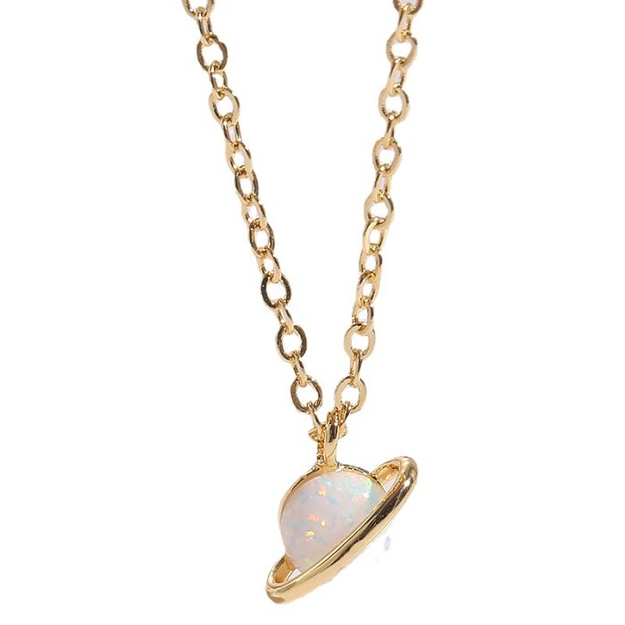 Fashion Planet Verkupferung Inlay Opal Anhänger Halskette 1 Stück