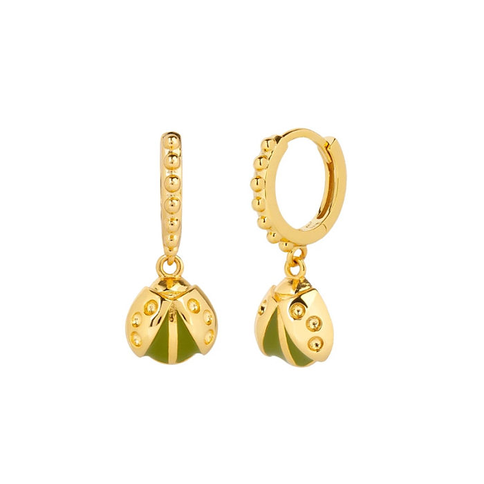 1 Pair Cute Insect Plating Copper Drop Earrings