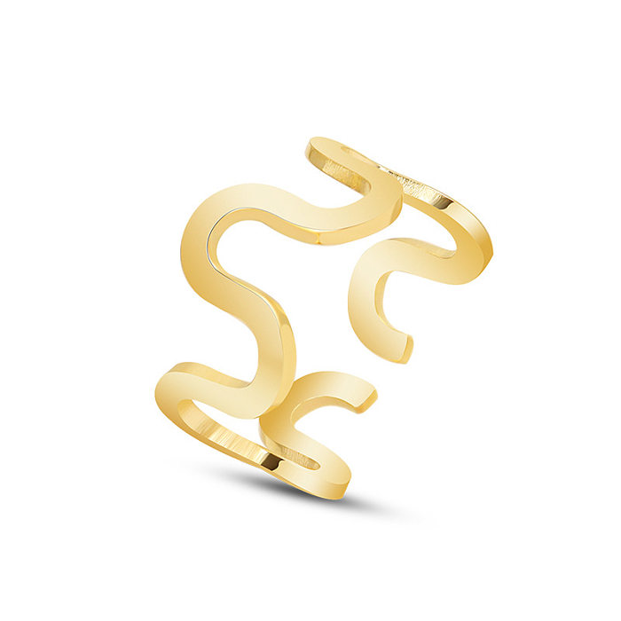 European And American Simple Geometric U-shaped Wave Opening Design Titanium Steel Jewelry