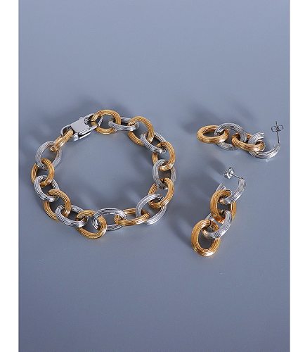 Modische geometrische Titan-Stahl-Armband-Ohrringe