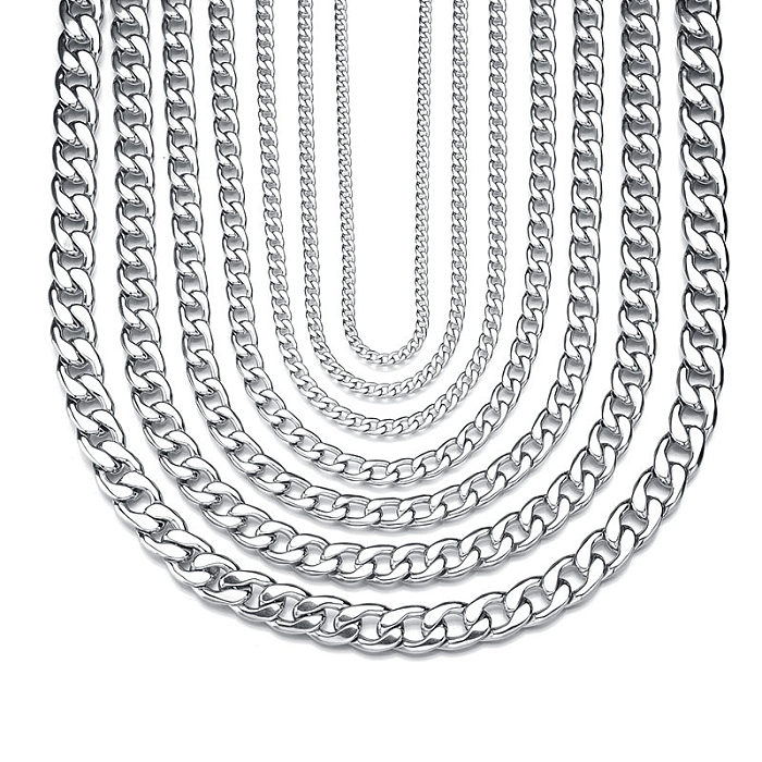 Hip-Hop Solid Color Stainless Steel Polishing Bracelets Necklace 1 Piece