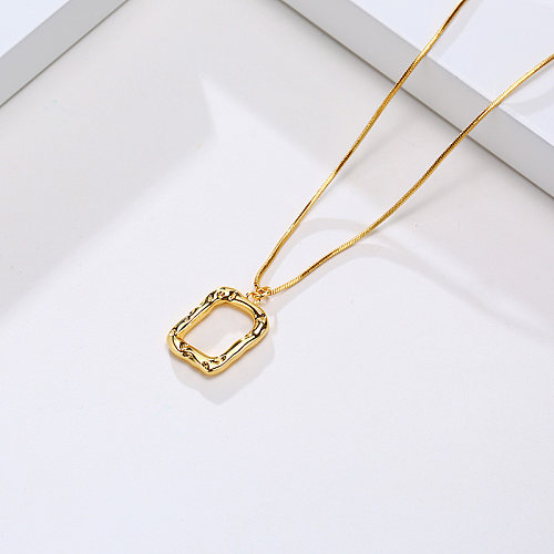 Simple Style Square Brass Plating Pendant Necklace