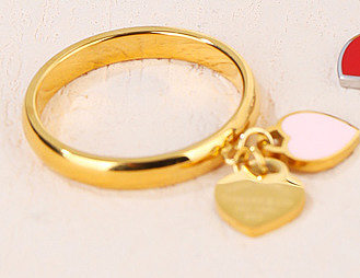 Wholesale Simple Style Heart Shape Titanium Steel Charm Ring