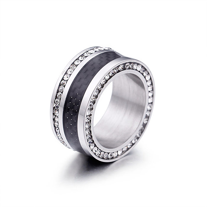 Jewelry New Fashion Titanium Steel Jewelry Double Row Full Diamond Ring Spot Wholesale