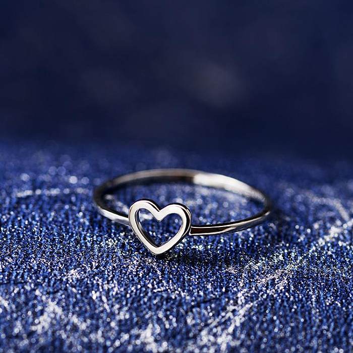 Womens Heart-shaped Electroplated Copper Rings NHDP157510